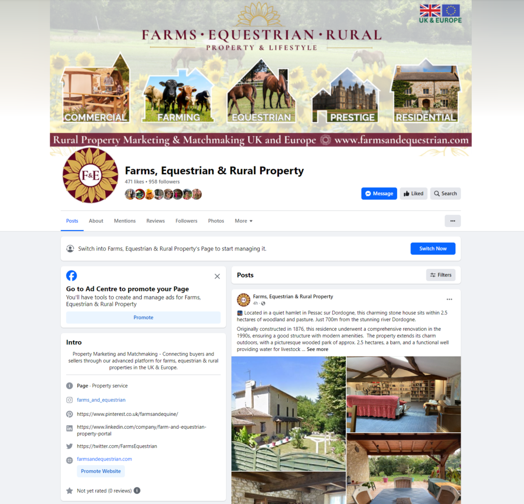Farms Equestrian Rural Facebook page